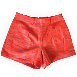 J. Crew Women’s Shorts Neon Coral Jacquard Back Zipper Size 00
